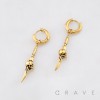 PAIR OF GOTHIC PUNK SPIKE SKULL DAGGER PENDANT 316L SURGICAL STEEL EARRING